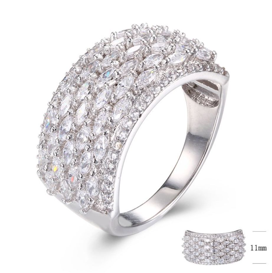 SJ27000, Ladies' Moissanite Ring, S925, Rhodium Plated, White, 5.52g