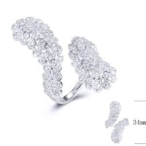 SJ32199, Ladies' Moissanite Ring, S925, Rhodium Plated, White, 4.98g