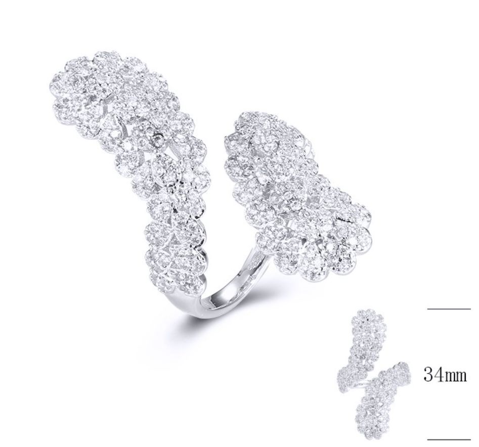 SJ32199, Ladies' Moissanite Ring, S925, Rhodium Plated, White, 4.98g