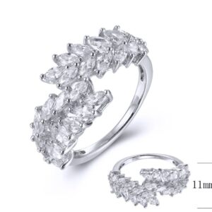SJ38914, Ladies' Moissanite Ring, S925, Rhodium Plated, White, 3.32g