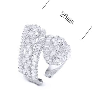 SJ32126, Ladies' Moissanite Ring, S925, Rhodium Plated, White, 6.76g