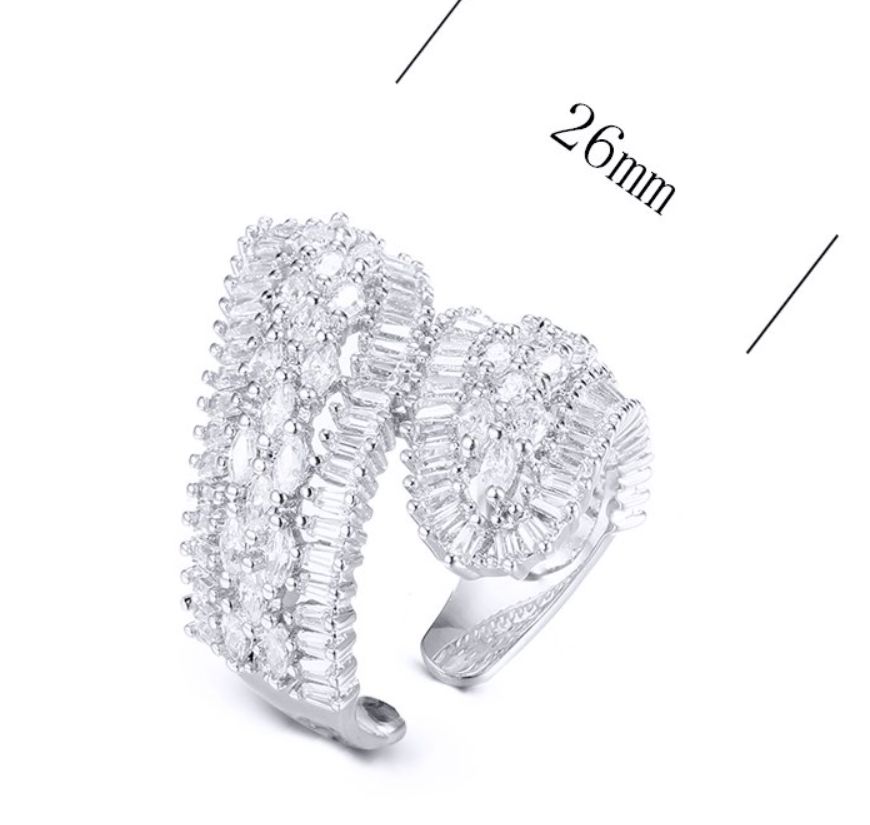 SJ32126, Ladies' Moissanite Ring, S925, Rhodium Plated, White, 6.76g