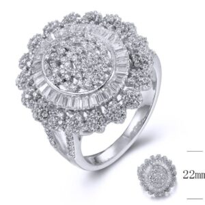 SJ35815, Ladies' Moissanite Ring, S925, Rhodium Plated, White, 5.36g