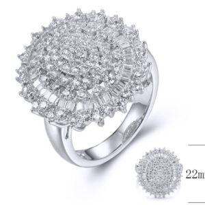 SJ35803, Ladies' Moissanite Ring, S925, Rhodium Plated, White, 6.39g