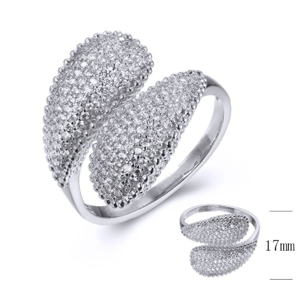 SJ38216, Ladies' Moissanite Ring, S925, Rhodium Plated, White, 4.37g
