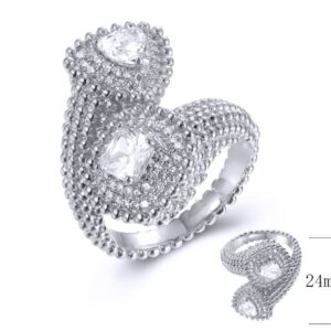 SJ38180, Ladies' Moissanite Ring, S925, Rhodium Plated, White, 9.04g