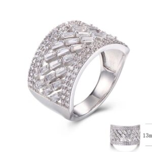 SJ30041, Ladies' Moissanite Ring, S925, Rhodium Plated, White, 5.05g