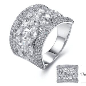 SJ30227, Ladies' Moissanite Ring, S925, Rhodium Plated, White, 6.67g