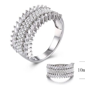 SJ30526, Ladies' Moissanite Ring, S925, Rhodium Plated, White, 4.57g