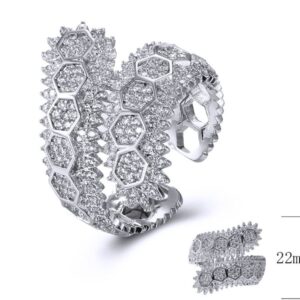 SJ34473, Ladies' Moissanite Ring, S925, Rhodium Plated, White, 4.82g