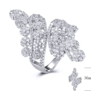SJ30179, Ladies' Moissanite Ring, S925, Rhodium Plated, White, 6.53g