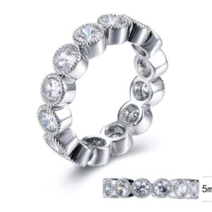 SJ30417, Ladies' Moissanite Ring, S925, Rhodium Plated, White, 5.18g