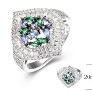 SJ36521, Ladies' Moissanite Ring, S925, Rhodium Plated, White, 4.02g