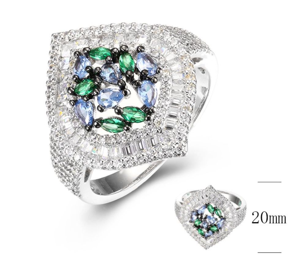 SJ36521, Ladies' Moissanite Ring, S925, Rhodium Plated, White, 4.02g