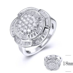 SJ36978, Ladies' Moissanite Ring, S925, Rhodium Plated, White, 5.2g