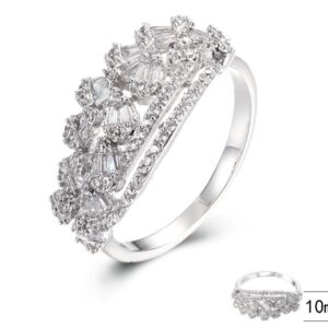SJ39909, Ladies' Moissanite Ring, S925, Rhodium Plated, White, 3.06g
