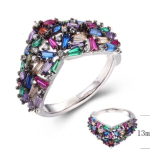 SJ38327, Ladies' Moissanite Ring, S925, Rhodium Plated, White, 3.94g