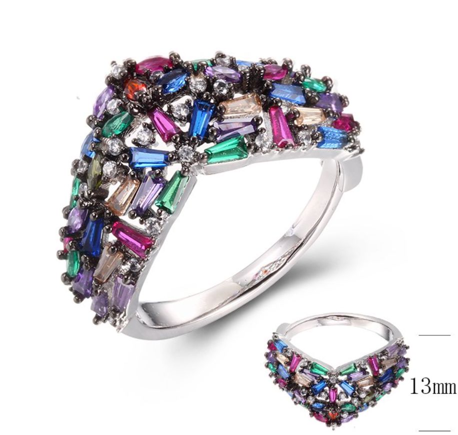 SJ38327, Ladies' Moissanite Ring, S925, Rhodium Plated, White, 3.94g