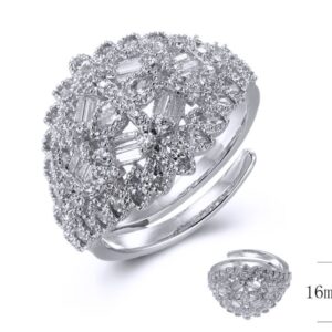 SJ38229, Ladies' Moissanite Ring, S925, Rhodium Plated, White, 4.61g