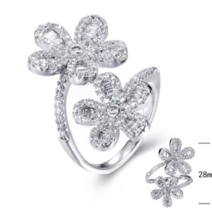 SJ30231, Ladies' Moissanite Ring, S925, Rhodium Plated, White, 5.43g