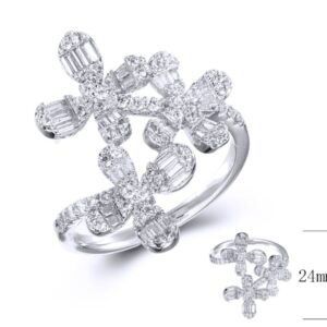 SJ36478, Ladies' Moissanite Ring, S925, Rhodium Plated, White, 3.54g