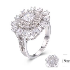 SJ29242, Ladies' Moissanite Ring, S925, Rhodium Plated, White, 5.28g
