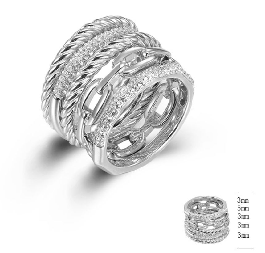 SJ42085, Ladies' Moissanite Ring, S925, Rhodium Plated, White, 12.01g