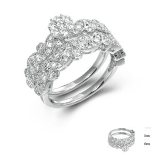 SJ44843, Ladies' Moissanite Ring, S925, Rhodium Plated, White, 4.81g