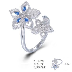 SJ53674, Ladies' Moissanite Ring, S925, Rhodium Plated, White, 4.04g