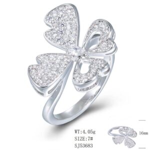 SJ53683, Ladies' Moissanite Ring, S925, Rhodium Plated, White, 4.05g