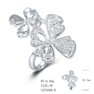 SJ53680, Ladies' Moissanite Ring, S925, Rhodium Plated, White, 6g
