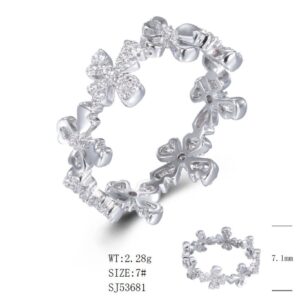 SJ53681, Ladies' Moissanite Ring, S925, Rhodium Plated, White, 2.28g