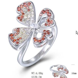 SJ53678-C, Ladies' Moissanite Ring, S925, Rhodium + Black Rhodium Plated, Silver, 4.09g