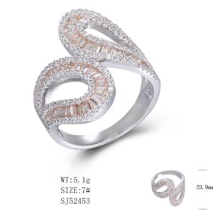 SJ52453, Ladies' Moissanite Ring, S925, Rhodium Plated, White, 5.16g