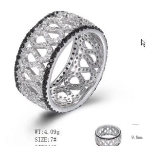 SJ52448, Ladies' Moissanite Ring, S925, Rhodium Plated, White, 4.09g