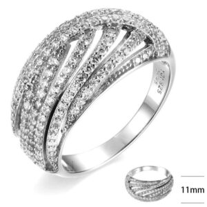 SJ41229, Ladies' Moissanite Ring, S925, Rhodium Plated, White, 4g