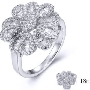 SJ33432, Ladies' Moissanite Ring, S925, Rhodium Plated, White, 4.23g