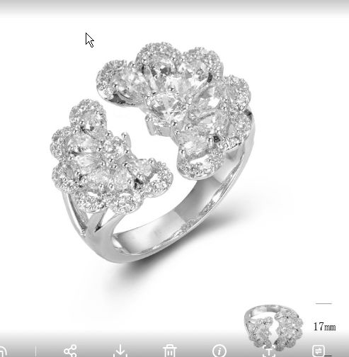SJ44887, Ladies' Moissanite Ring, S925, Rhodium Plated, White, 5g