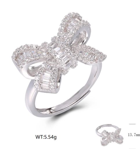 SJ48807, Ladies' Moissanite Ring, S925, Rhodium Plated, White, 5.5g