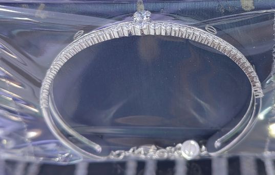 SA07733, Ladies' Moissanite Ring, S925, Rhodium Plated, White, 18.77g