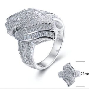 SJ25409, Ladies' Moissanite Ring, S925, Rhodium Plated, White, 5.99g
