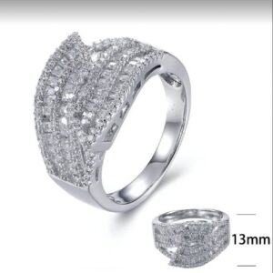 SJ27419, Ladies' Moissanite Ring, S925, Rhodium Plated, White, 5.95g