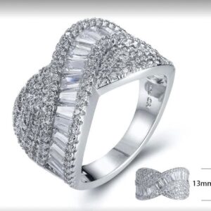 SJ24826, Ladies' Moissanite Ring, S925, Rhodium Plated, White, 5.9g