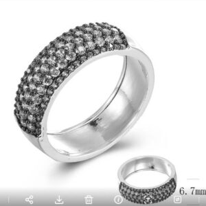 SJ41682, Ladies' Moissanite Ring, S925, Rhodium Plated, White, 4.66g