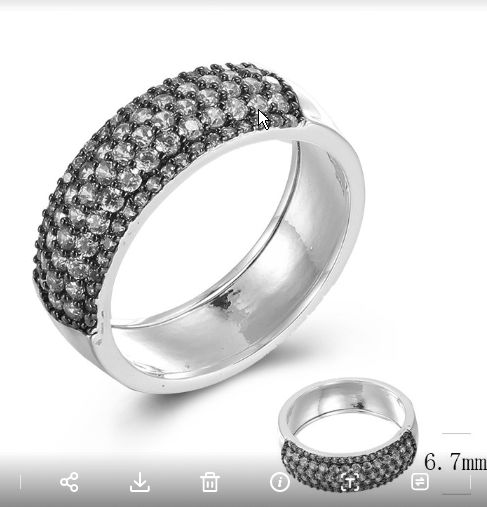 SJ41682, Ladies' Moissanite Ring, S925, Rhodium Plated, White, 4.66g
