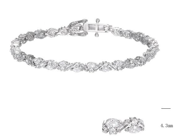 SB16562, Ladies' Moissanite Ring, S925, Rhodium Plated, White, 9.5g