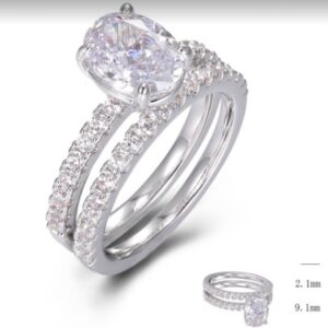 SJ49953B, Ladies' Moissanite Ring, S925, Rhodium Plated, White, 4.72g