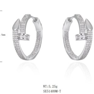 SE51409, Ladies' Moissanite Ring, S925, Rhodium Plated, White, 7.87g