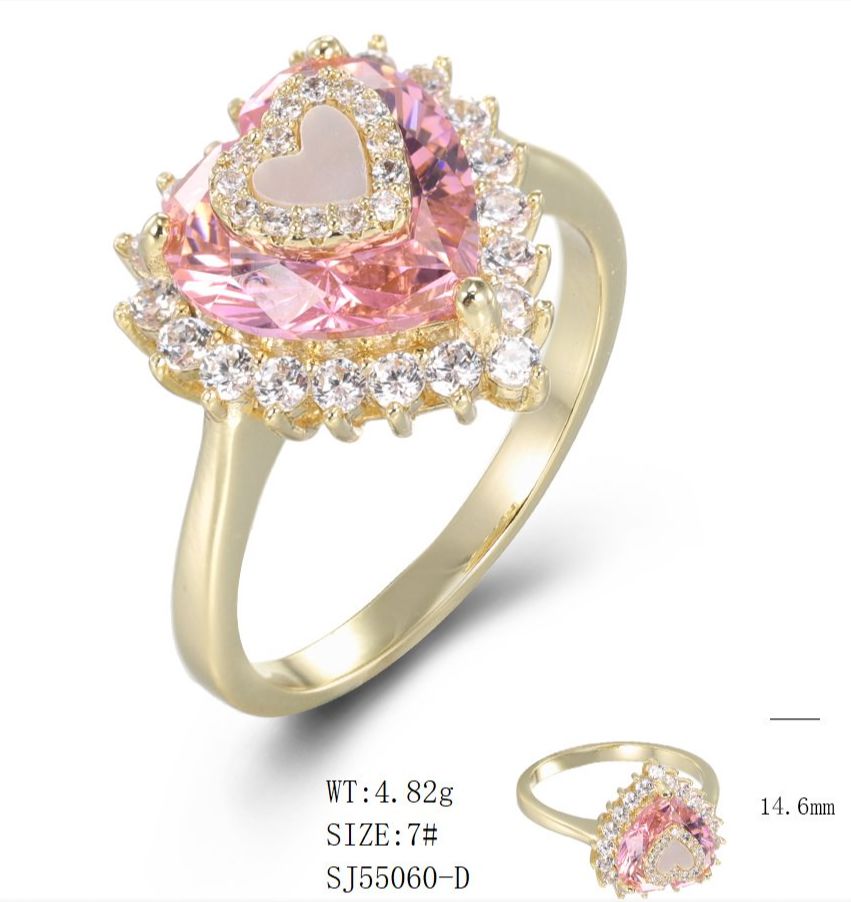 SJ55060, Ladies' Moissanite Ring, S925, Rhodium Plated, White, 4.68g