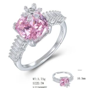 SJ53699, Ladies' Moissanite Ring, S925, Rhodium Plated, White, 3.54g